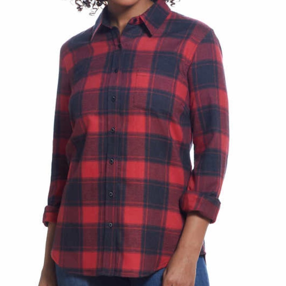 NWT - Weatherproof Vintage Ladies' Red and Black Plaid Flannel Shirt – Size S